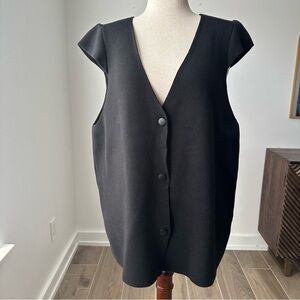 Anthropologie Black Knit Longline Vest